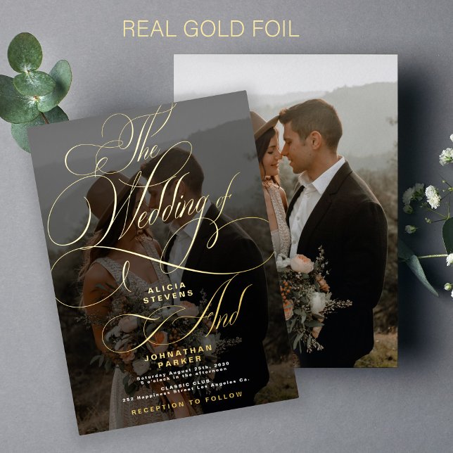 Elegant photo gold calligraphy script wedding (Creator Uploaded)