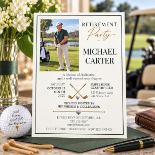 Elegant Photo Golf Retirement Party Invitation