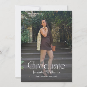 elegant photo graduation 2026 announcement card