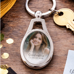 Elegant Photo Graduation    Class of 2026  Key Ring