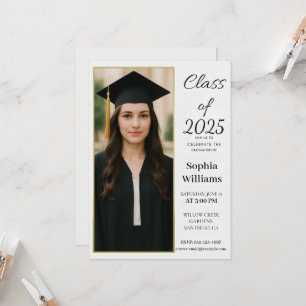 Elegant Photo Graduation Invitation –Class of 2025