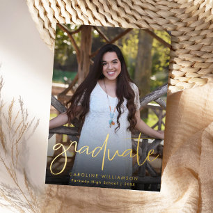 Elegant Photo Graduation Open House Gold