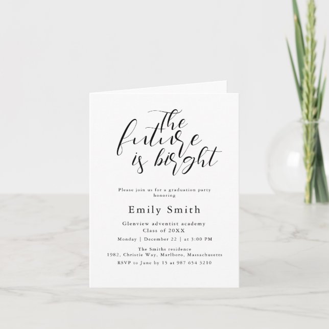 Elegant photo graduation party invitation (Front)