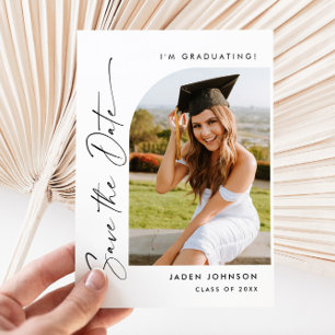 Elegant Photo Graduation Save the Date Postcard