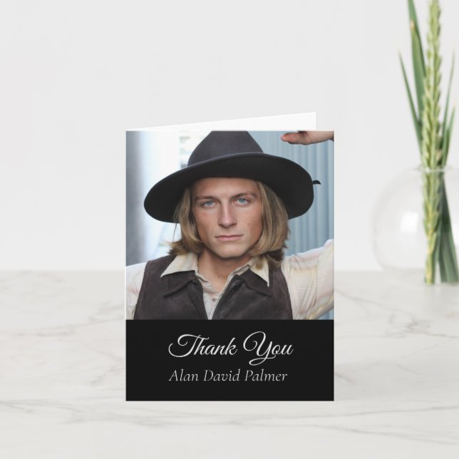 Elegant photo Graduation Thank You Card (Front)
