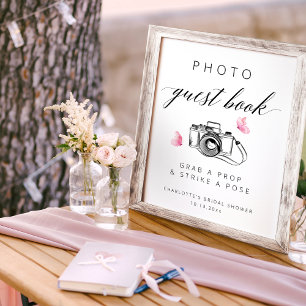 Elegant Photo Guest Book Bridal Shower Sign