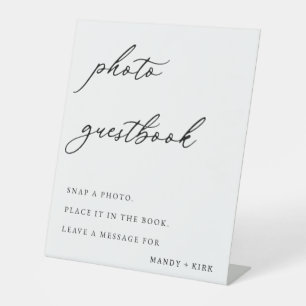 Elegant Photo Guestbook Table Sign 