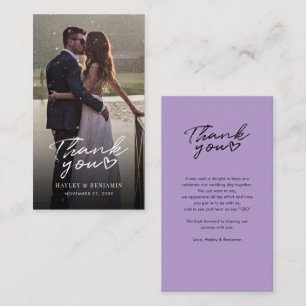 Elegant Photo Hand-Lettered Wedding Thank You Card