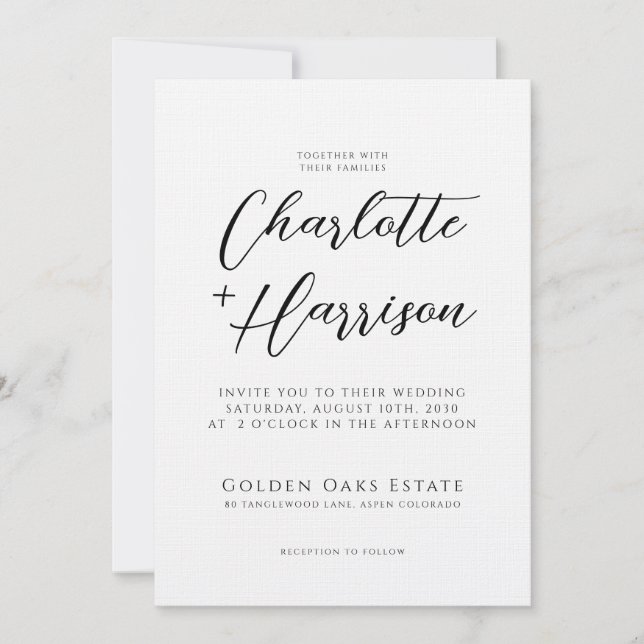 Elegant Photo Handwritten Script Wedding Invitation (Front)