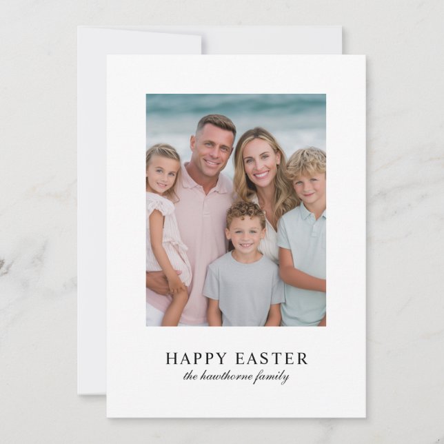 Elegant Photo Happy Easter  Holiday Card (Front)