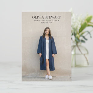 Elegant Photo High School Graduation Modern Girl Announcement
