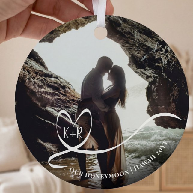 Elegant Photo Honeymoon Trip Memories Keepsake Metal Tree Decoration (Creator Uploaded)