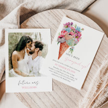 Elegant Photo Ice Cream Scooped Up Bridal Shower