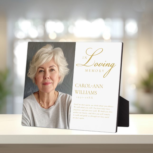 Elegant, Photo "In Loving Memory" Funeral  Plaque (Creator Uploaded)