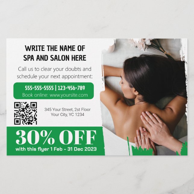 Elegant Photo Massage Therapist Discount Flyer (Front)