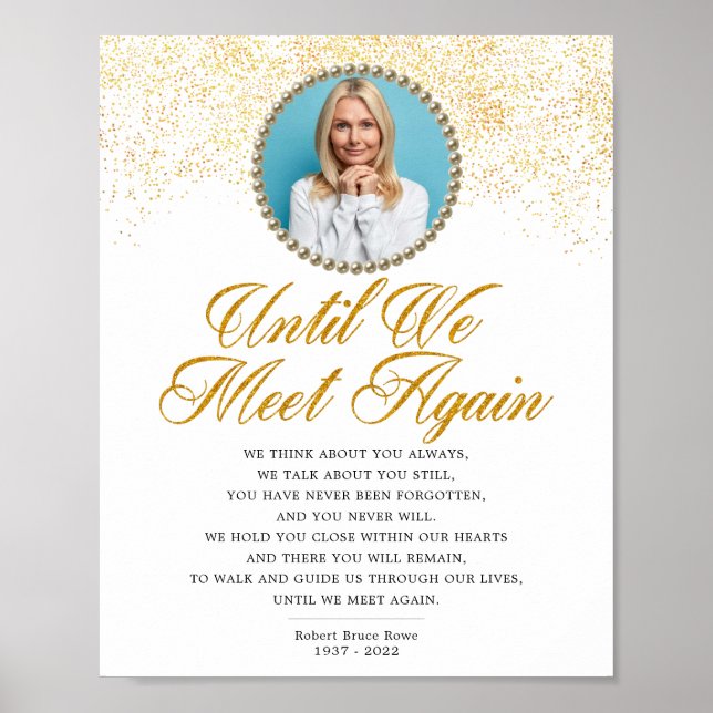 Elegant Photo Memorial Funeral Poem Sign (Front)