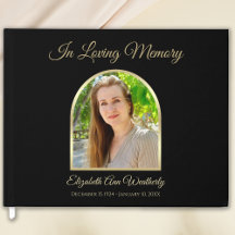 Elegant Photo Memorial or Funeral Guest Book