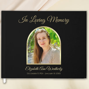 Elegant Photo Memorial or Funeral Guest Book
