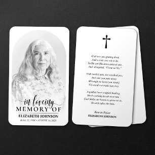 Elegant Photo Memorial Prayer Card