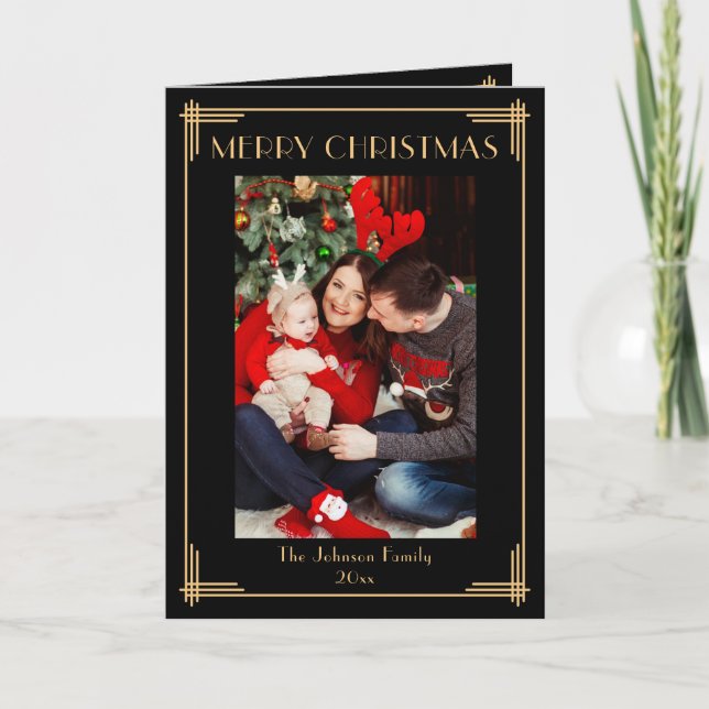 Elegant Photo Merry Christmas Holiday Card (Front)