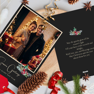 Elegant Photo Minimalist Stylish Merry Christmas Holiday Card