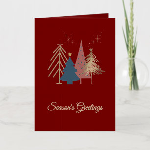 Elegant Photo Modern Holiday Trees Christmas Foil Greeting Card