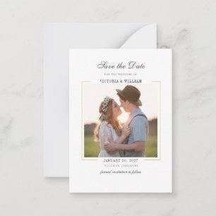 Elegant Photo Modern Save The Date Card