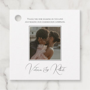 Elegant Photo Modern Thank You Wedding Favour Tags