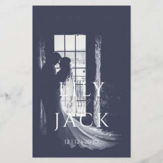 Elegant Photo Modern Typography Wedding program