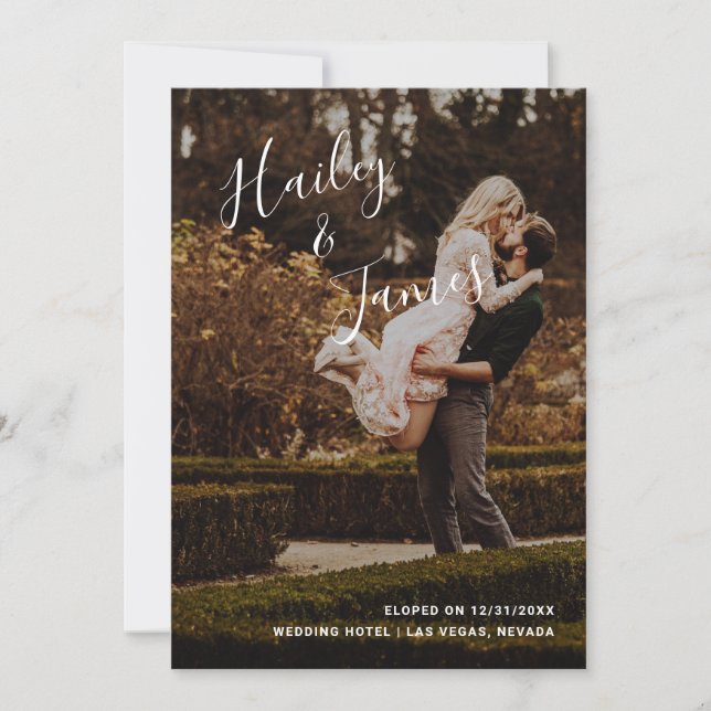 Elegant Photo Modern Wedding Announcement (Front)