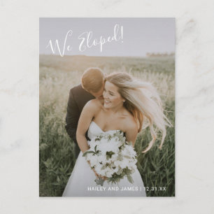 Elegant Photo Modern Wedding Announcement Postcard