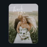 Elegant Photo Modern Wedding Magnet<br><div class="desc">Simple wedding magnets with "Thank You" in an elegant handwritten script across the top left and your names in the bottom right, over your favorite photo. The chic hand lettering adds a romantic touch to this minimalist design. These magnets are great as a personalized wedding favor your guests will want...</div>