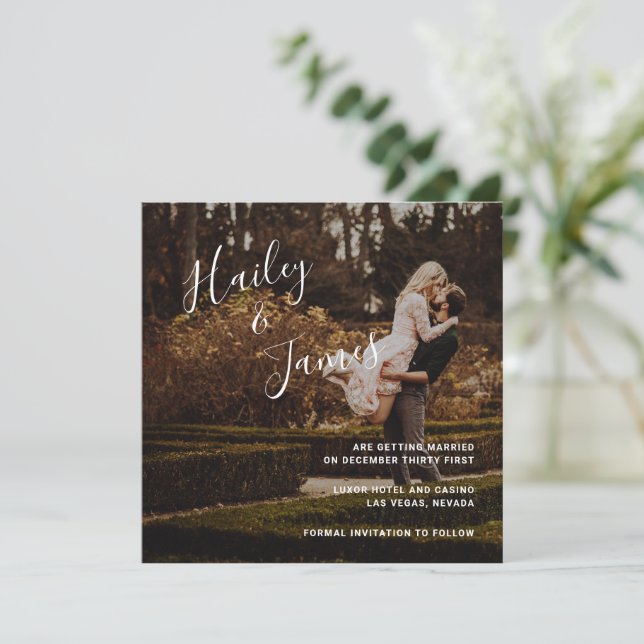 Elegant Photo Modern Wedding Save The Date (Standing Front)