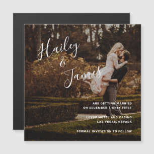 Elegant Photo Modern Wedding Save the Date Magnetic Invitation