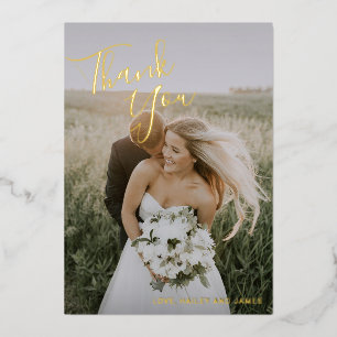 Elegant Photo Modern Wedding Thank You