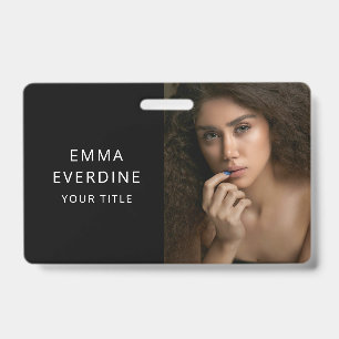 Elegant Photo Name Title  ID Badge
