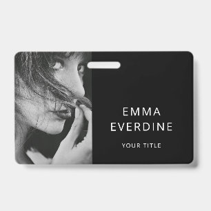 Elegant Photo Name Title  ID Badge