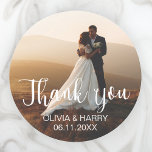 Elegant Photo - Names Wedding Favour Stickers<br><div class="desc">Simple elegant photo wedding favour stickers. Easily add your custom names and date.</div>