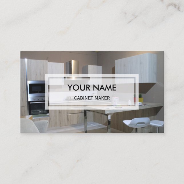 Elegant Photo Overlay | Cabinet Maker Business Card (Front)