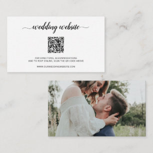 Elegant Photo QR Code Modern Wedding Enclosure Card