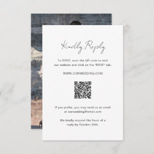 Elegant Photo QR Code Modern Wedding RSVP Card