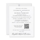 Elegant Photo QR Code Wedding Reception Invitation