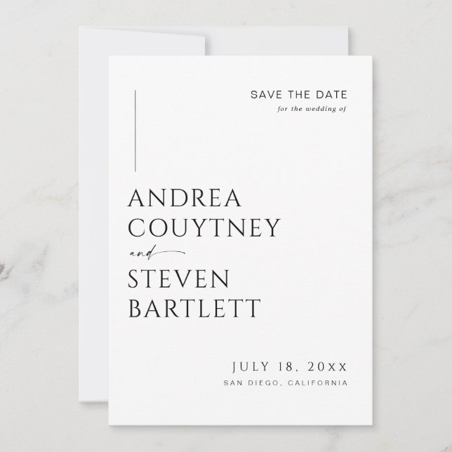 Elegant Photo Qr Code Wedding Save the Date Invitation (Front)
