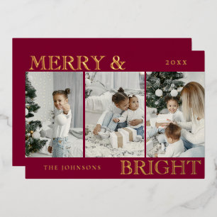 Elegant Photo Red Merry and Bright Christmas