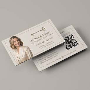 Elegant Photo Sand Realtor Marketing Real Estate Business Card