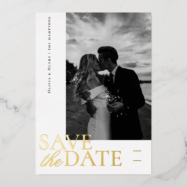 Elegant Photo Script Save the date (Front)