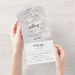 Elegant Photo Script Wedding All In One Invitation