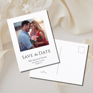 Elegant Photo Simple Modern Wedding Save The Date Announcement Postcard