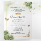 Elegant Photo Spanish Sage Green Gold Quinceanera