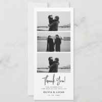 Elegant Photo Strip Chic Wedding Thank You